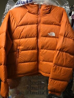 The North Face Bright Orange Down Puffer Jacket